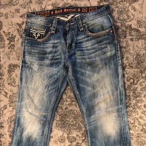 Men Rock Revival boot cut jeans